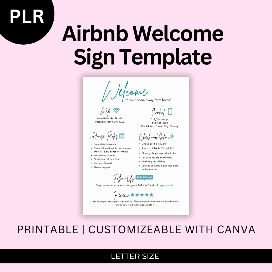 Airbnb Welcome Sign Template