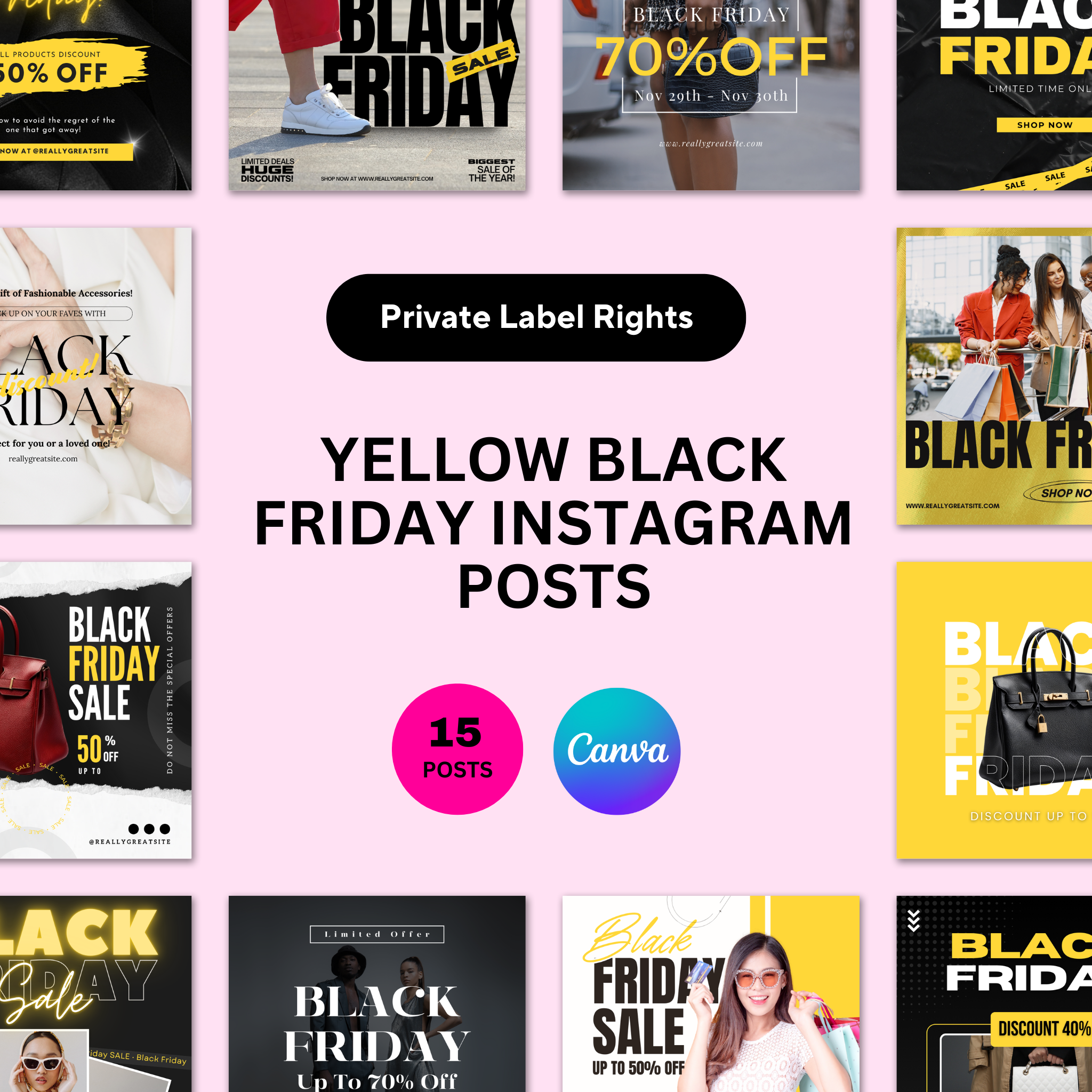 Yellow Black Friday Instagram Posts