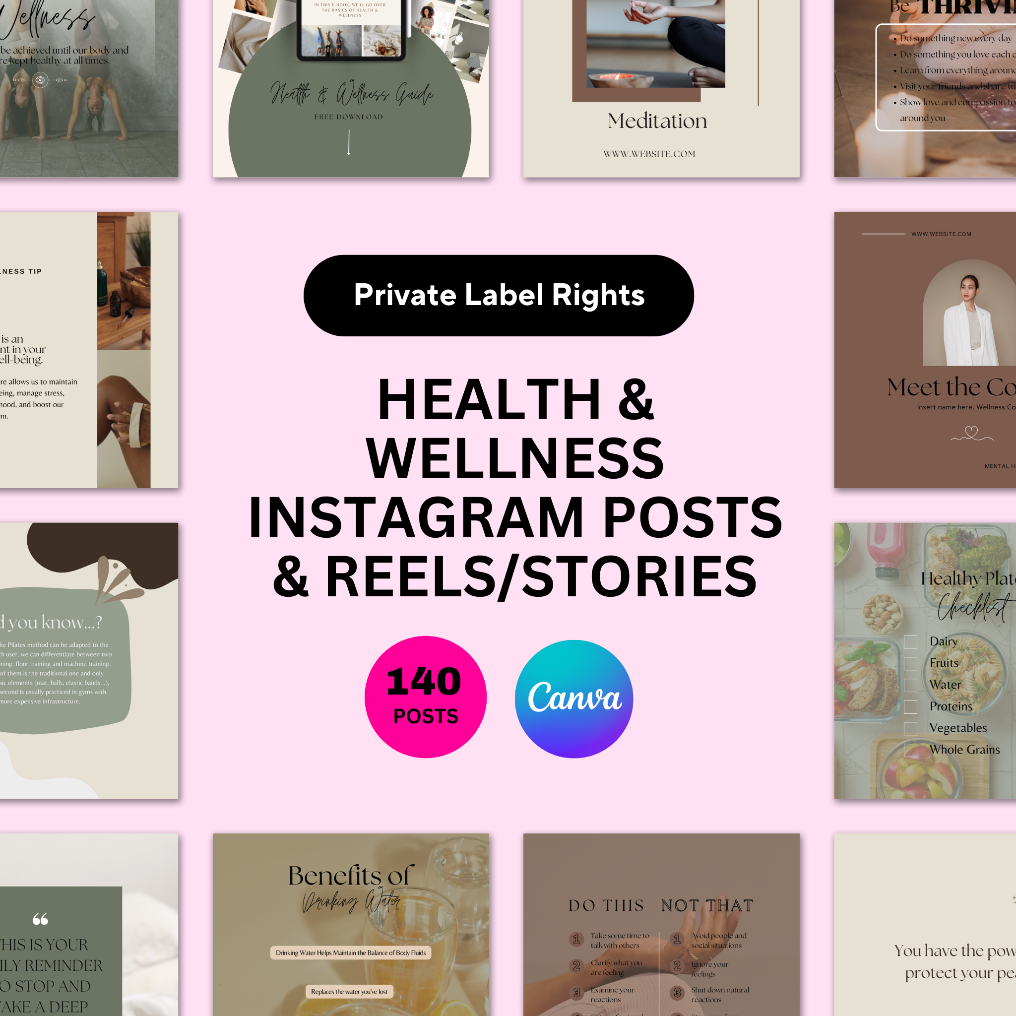 Health & Wellness Instagram Posts & Reels/Stories