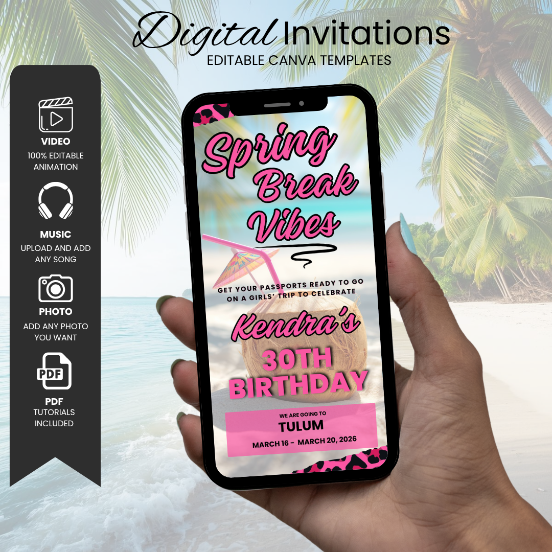 Spring Break Birthday Trip Invite & Itinerary