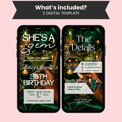 She’s a Gem Birthday Invitation Template