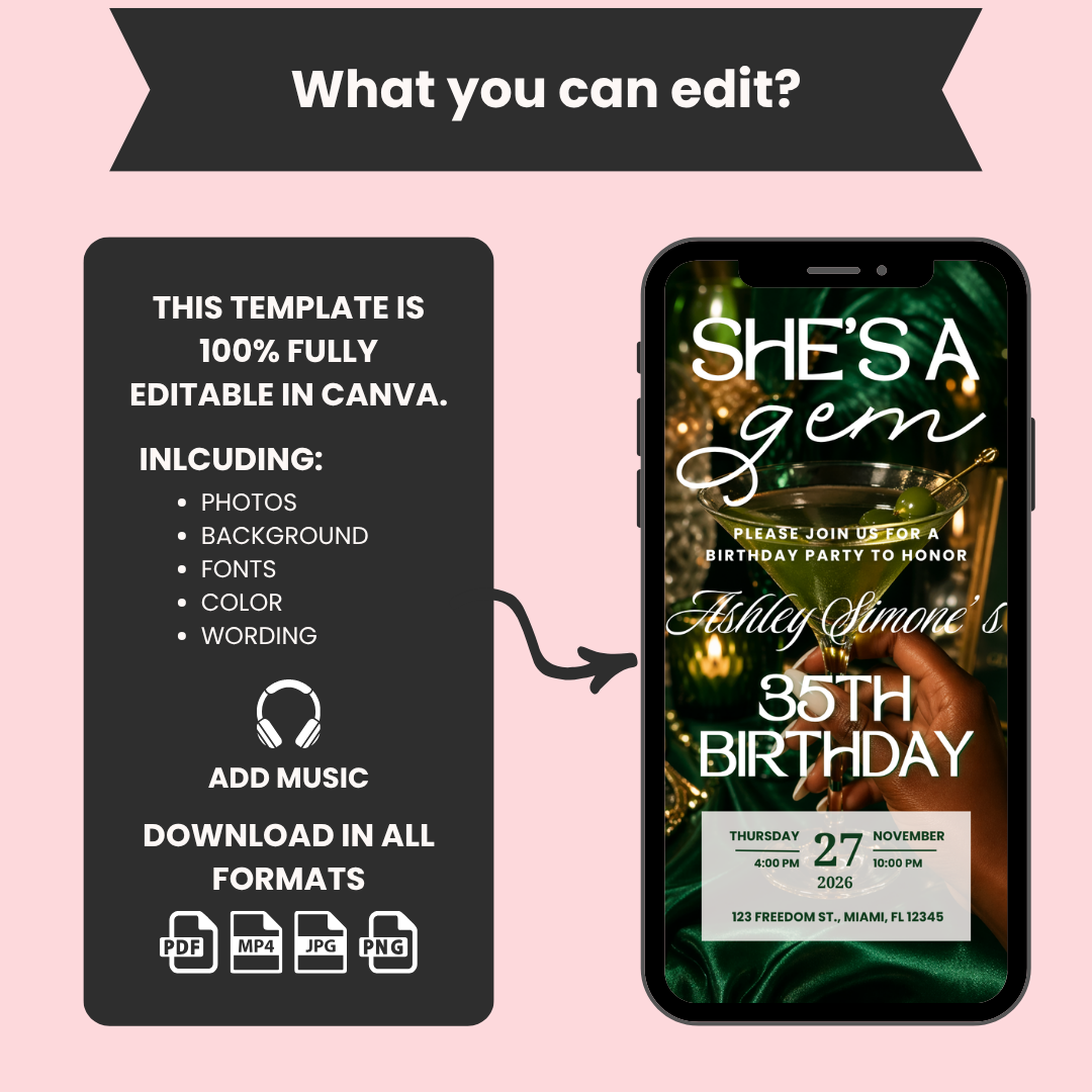 She’s a Gem Birthday Invitation Template