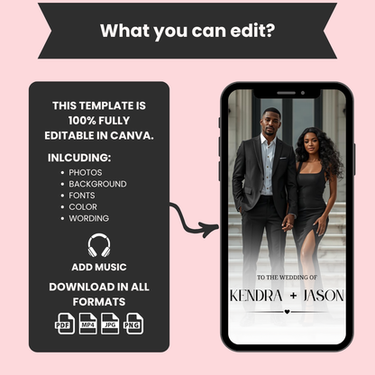 Wedding Invitation with Envelope Template