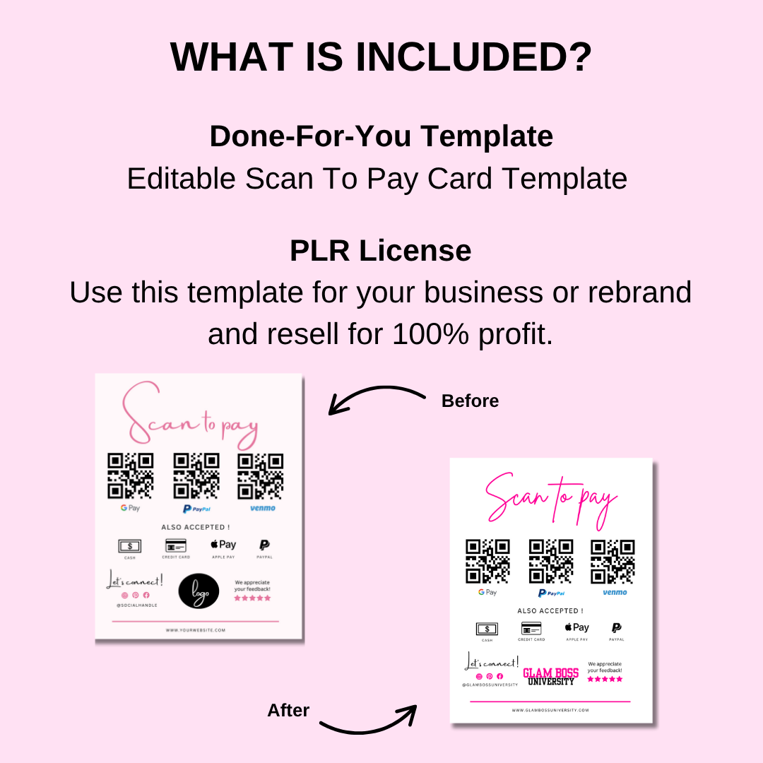 Scan To Pay Card Template