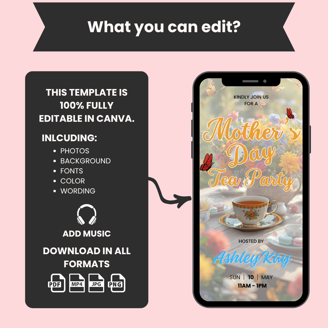 Mothers Day Tea Party Invitation