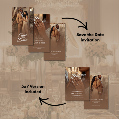 Neutral Wedding Invitation Suite Bundle