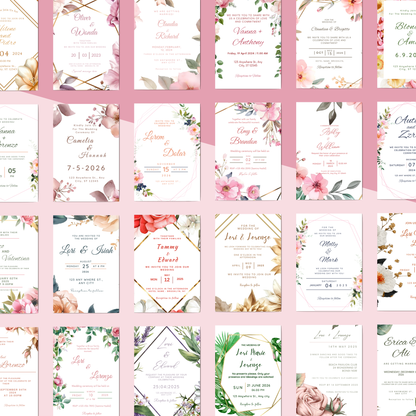 Floral Wedding Invitation Bundle Template