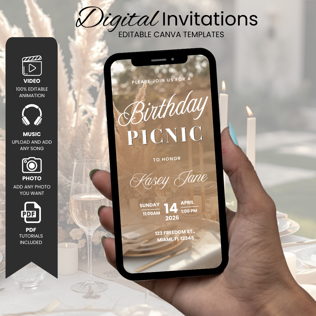 Animated Picnic Birthday Invitation