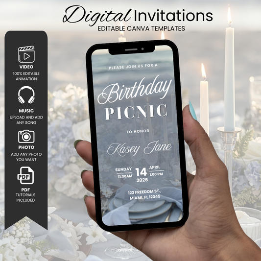 Animated Picnic Birthday Invitation