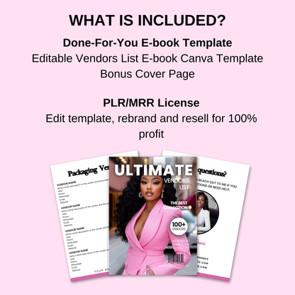 Blank Vendors List eBook Template