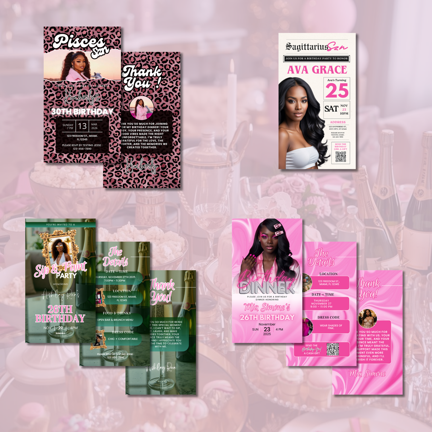 PLR Birthday Invitation Canva Bundle
