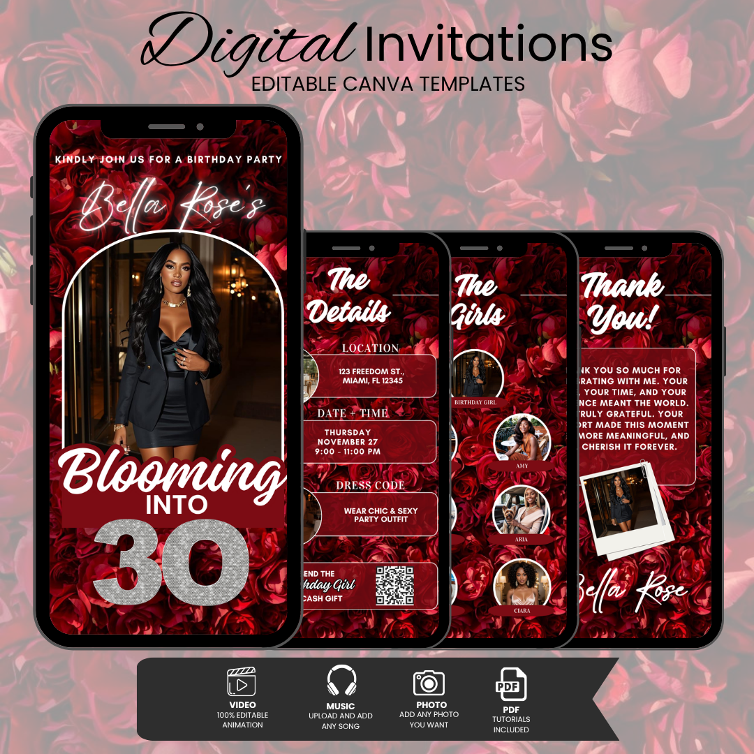 Blooming Into 30 Birthday Invitation