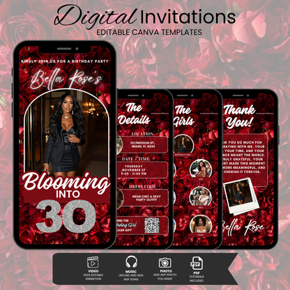 Blooming Into 30 Birthday Invitation