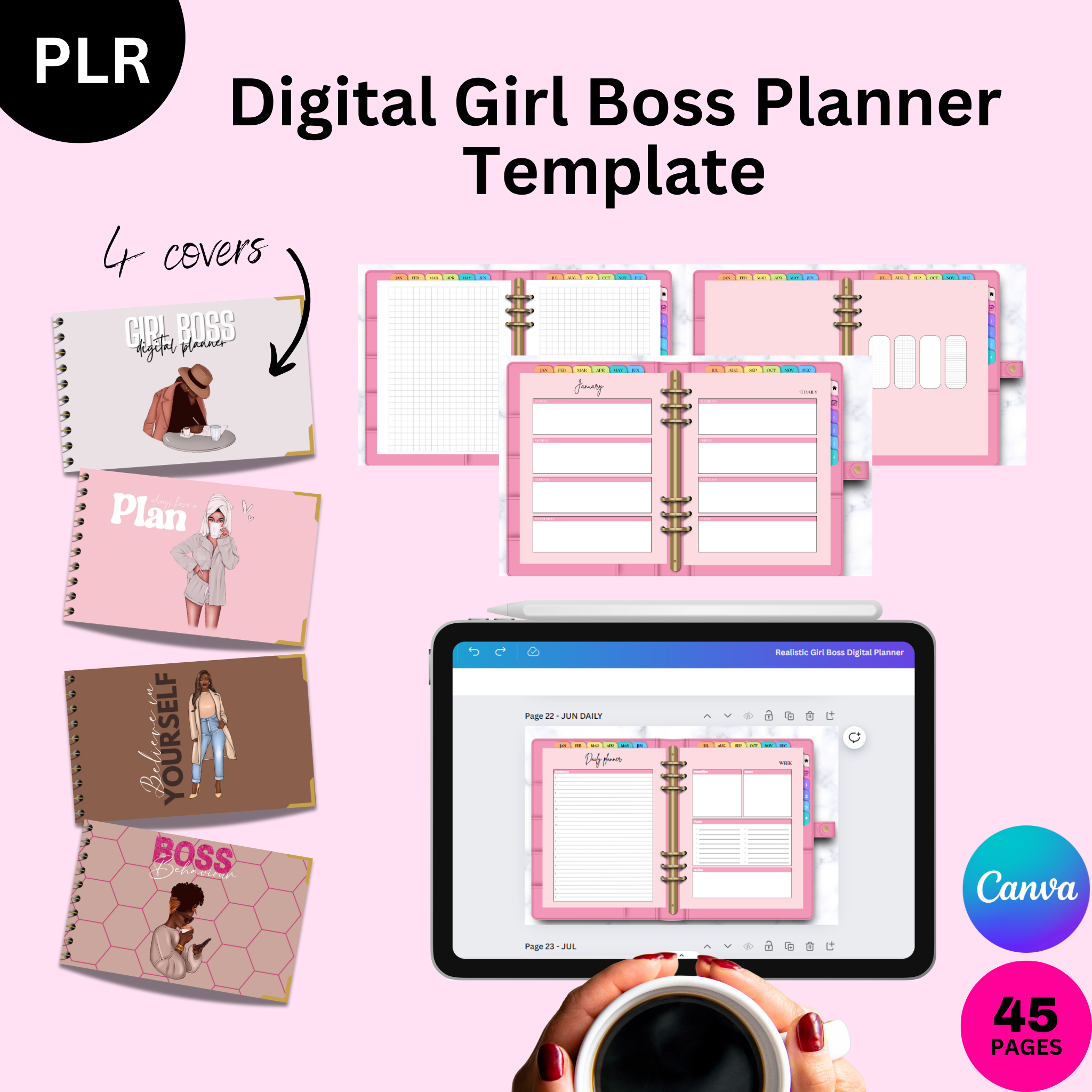 PLR Realistic Digital Girl Boss Planner